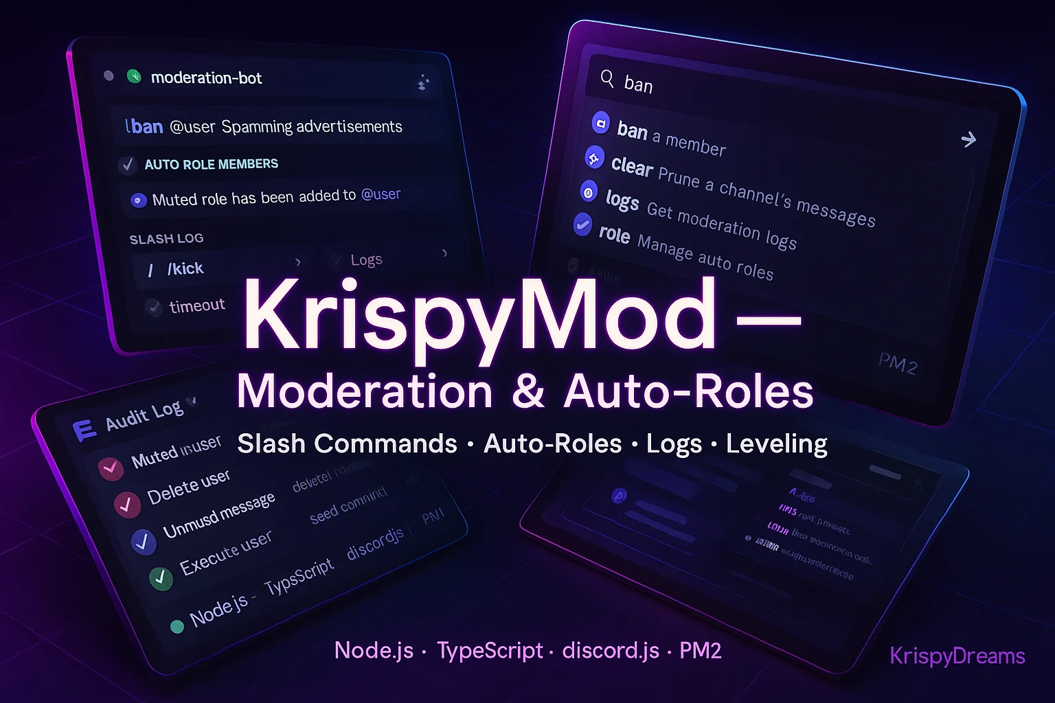 KrispyMod moderation & auto‑roles overview