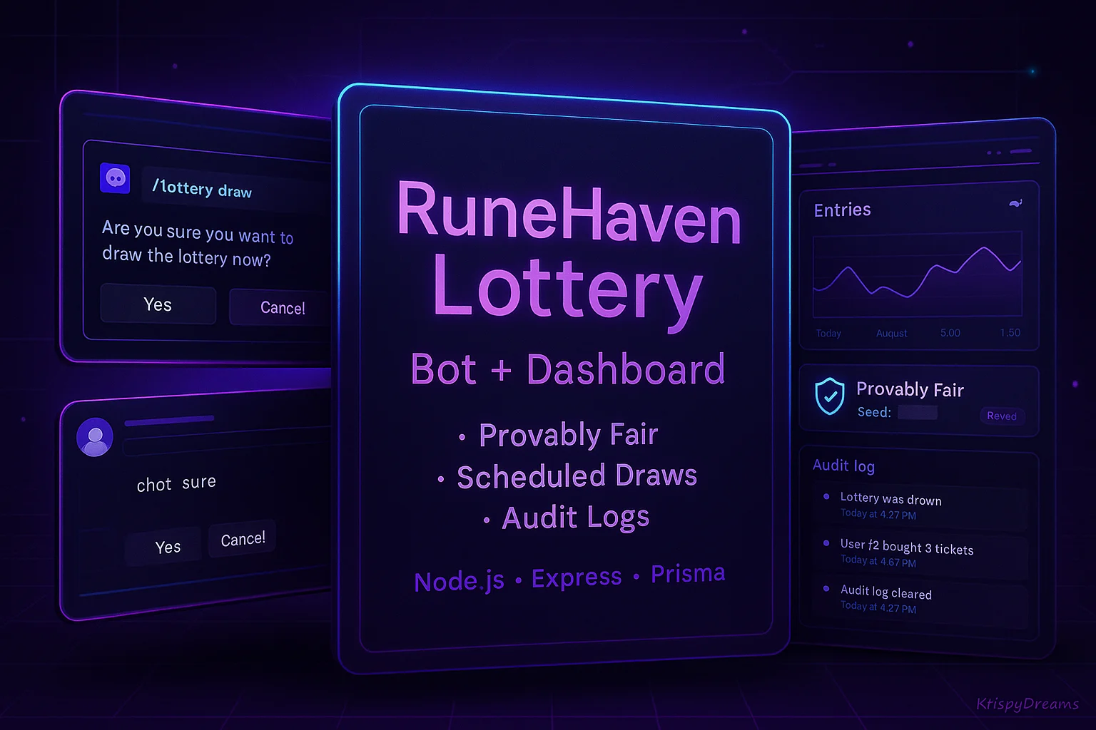 RuneHaven Lottery bot and dashboard overview